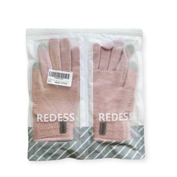 New Womens Redess Touchscreen Winter Gloves in Dusty Rose - Picture 2 of 2